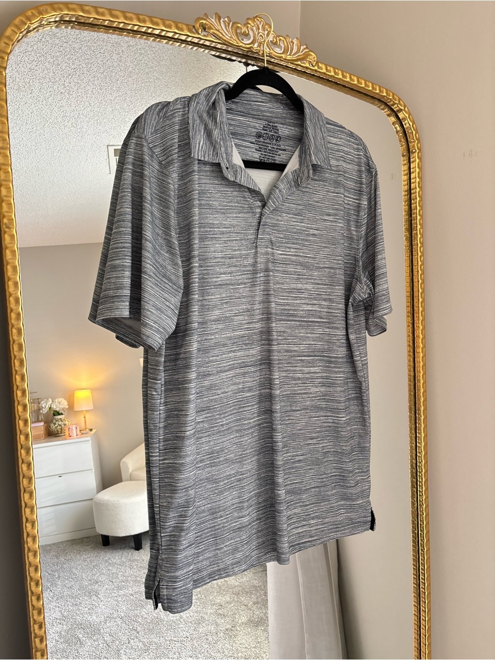 Men's Gray Heather Polo Shirt - Performance Short Sleeve